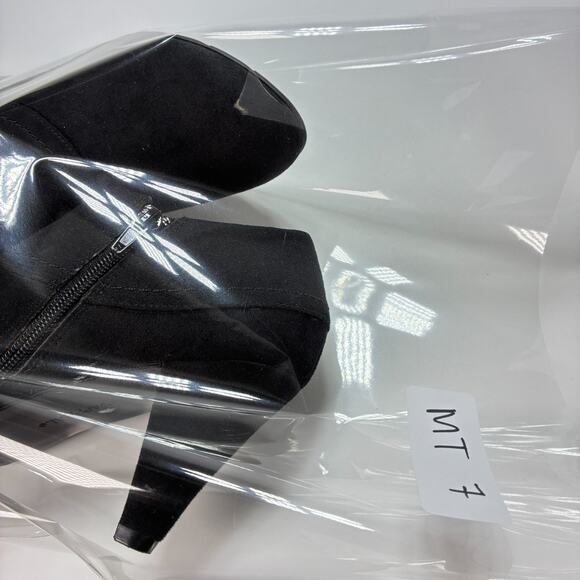 Xappeal Womens Boots Black Suede Side Zip Buckle Cone Heel Womens EU 39 US 6.5 - Picture 3 of 11